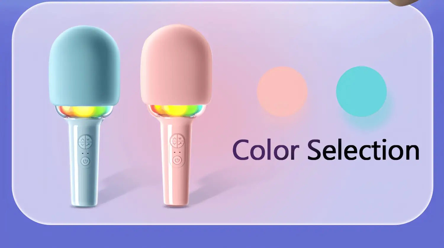 Wireless Karaoke Microphone with Speaker BT 5.3 No Delay 52mm Speaker No Howling Portable Mic for Singing with Lights