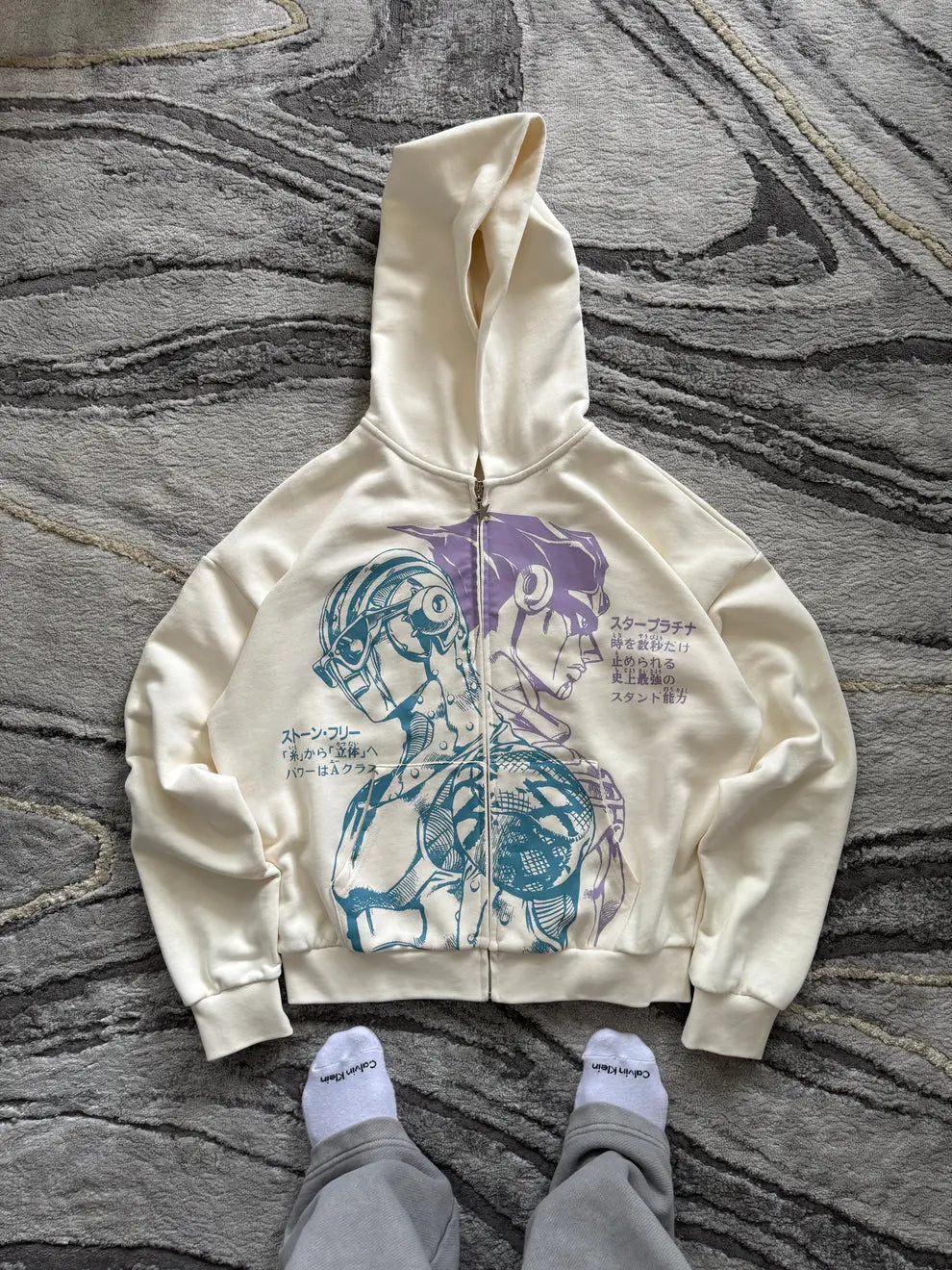 Y2k Stands Hiphop Japanese Za Warudo JOJO Hoodies Harajuku Oversized Mens Womens Zipper Hoodie Hip Hop Couple Street Sweatshirt