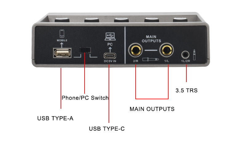 TEYUN Echo Effects 2 Input Audio Interface PC Studio Recording for Electric Guitar External Sound Card 48V Live Podcast Q-16