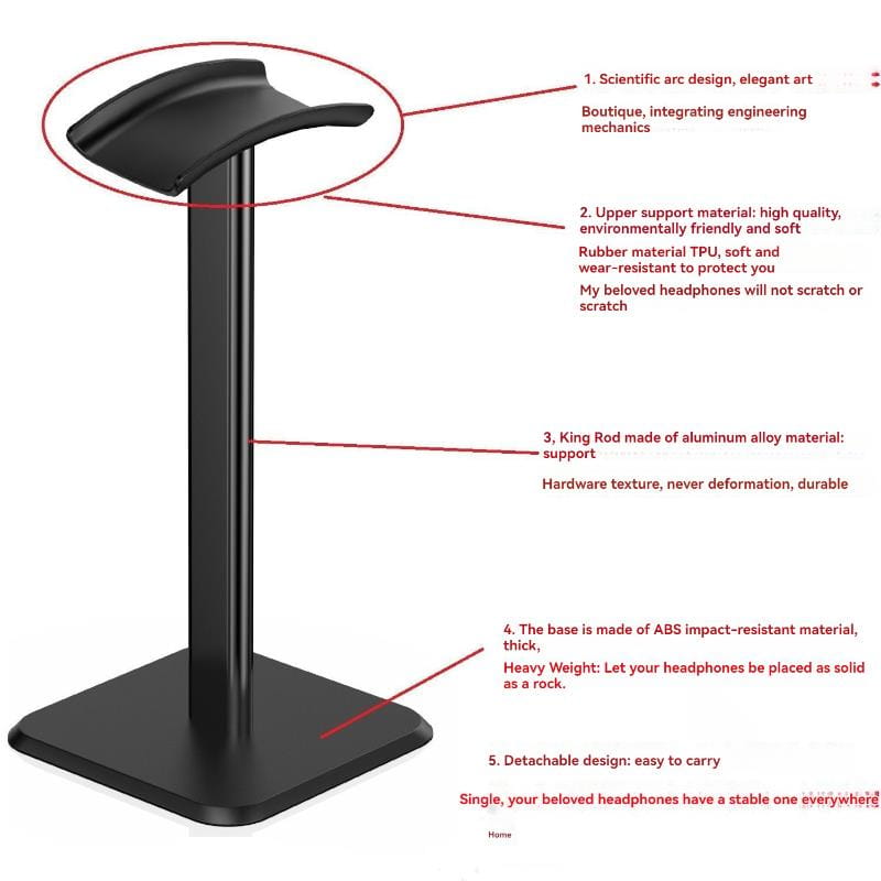 Headphones Stand Universal Aluminuim Alloy Headset Holder Supporting Flexible Headrest Desktop Gaming Earphones Hanger Bracket