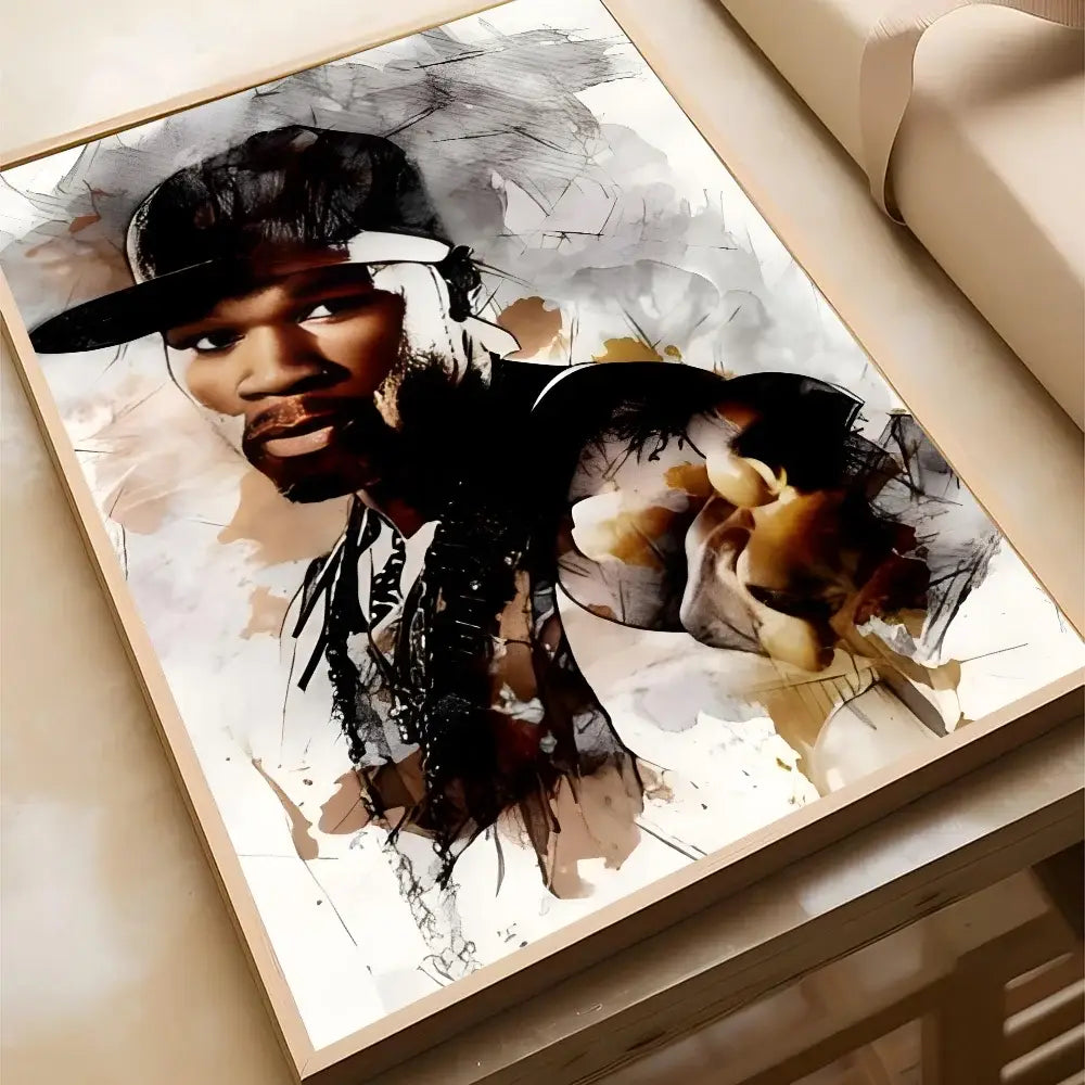 50 Cent American Hit Pop Hip Hop Rapper Music Poster Poster Paper Print Home Living Room Bedroom Entrance Bar Cafe Art Painting