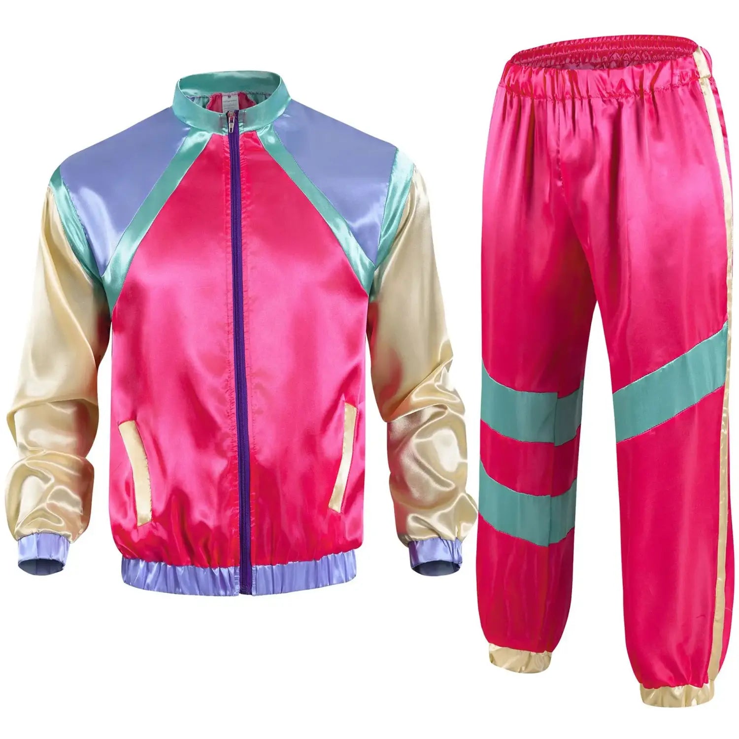 Men’s 80s Tracksuit Vintage Hip Hop Windbreaker 80s Disco Tracksuit 90s Shell Suit outfits
