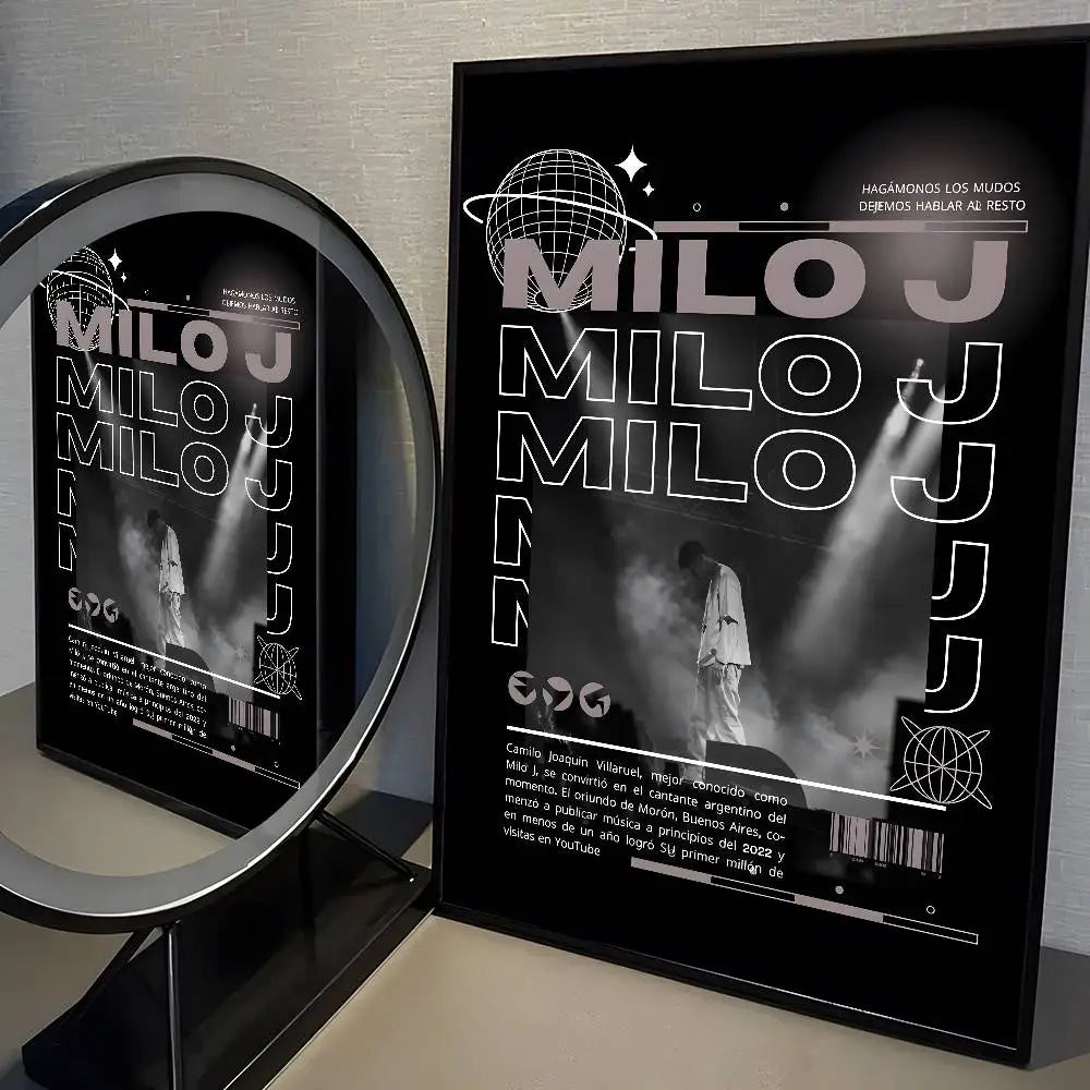 Popular Rapper Singer M-Milo J High Quality Poster Stickers Gift For Living Room Aesthetic Wall Decoration Painting