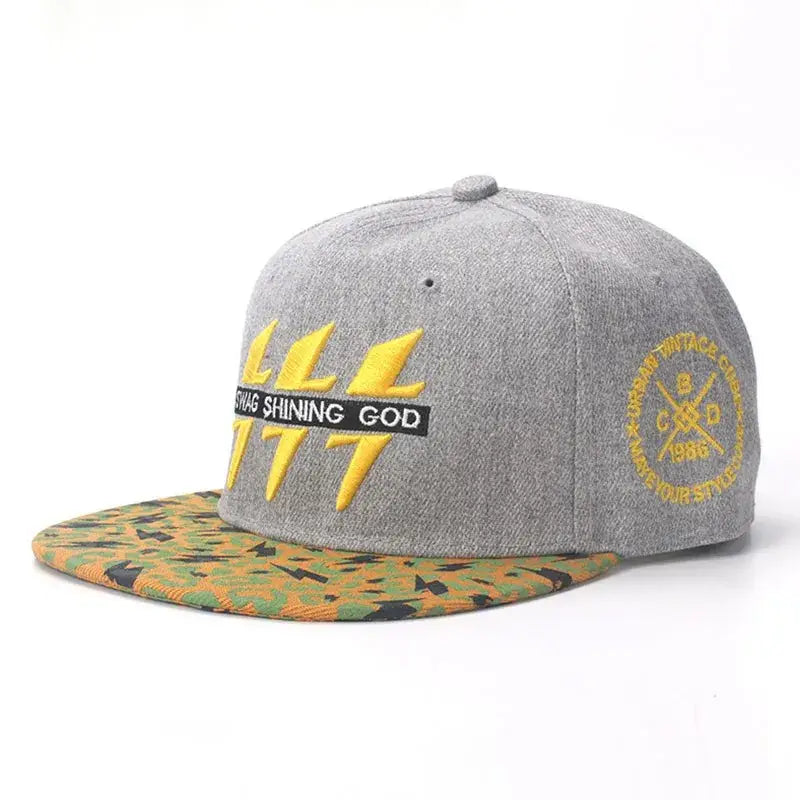 Hip Hop Baseball Cap For Men Cotton Embroidered Lightning Snap Back Hats Women Outdoor Casual Sports Sunshade Gorra Dropshipping