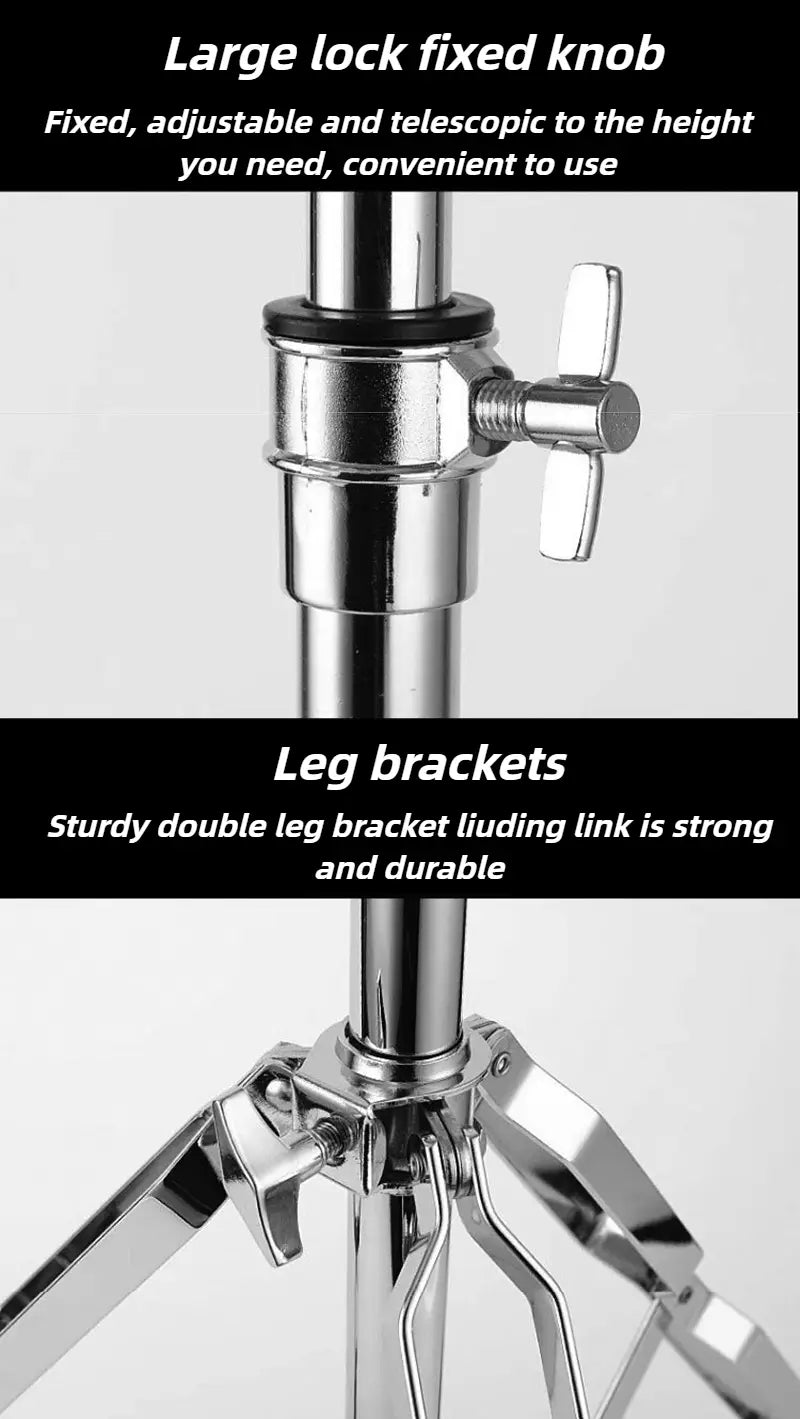 Metal Cymbal Stand 14 Inch Hi-Hat Triangle Support Bracket Height Adjustable Cymbals Rack Professional Jazz Drum Accessories