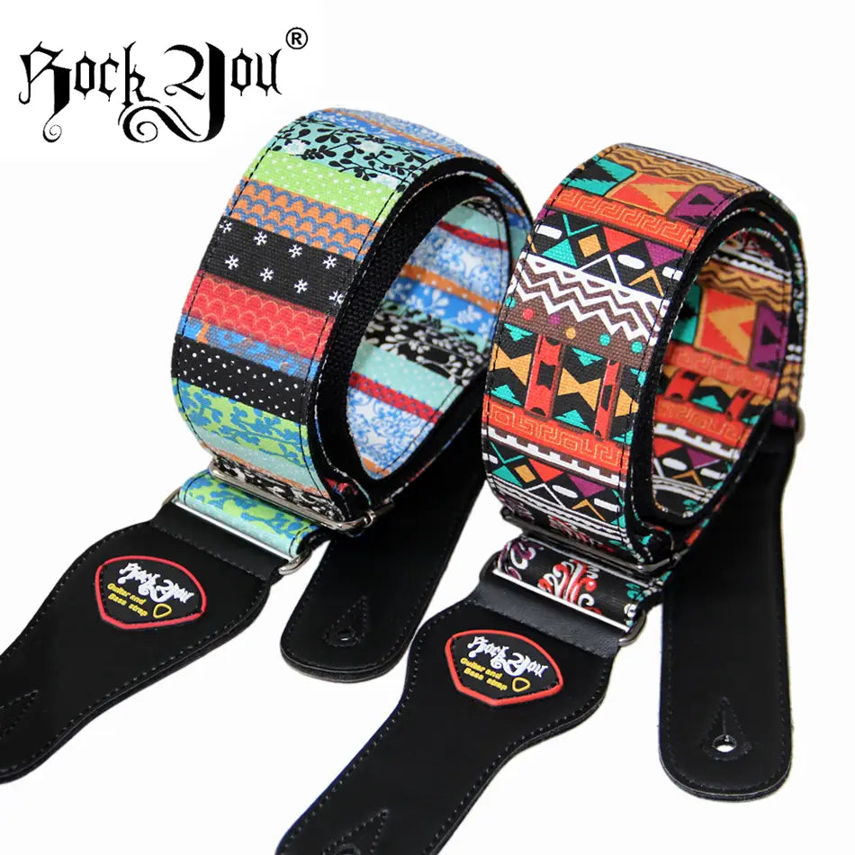 New High Quality Cotton Guitar Strap Acoustic Guitar Strap Electric Bass Guitar Strap Adjustable Length Widen 6.2 Cm