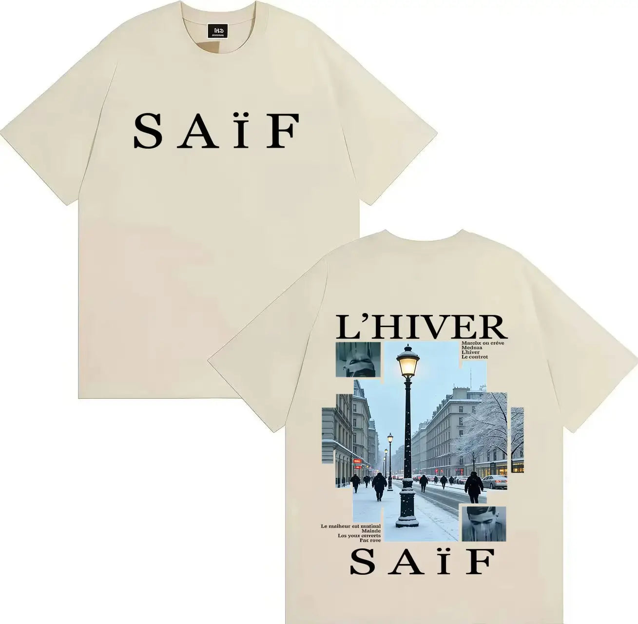 Rapper Saif Ablum L’HIVER Hip Hop Graphics T-shirts Hipster Mens Womens Casual Y2k pure Cotton Hip Hop Soft Clothing Streetwear