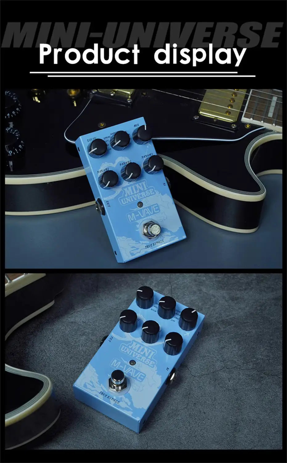 M-VAVE Mini Universe w/ 9 Modes & Room/Shimmer | FX Live/Studio Reverb Machine | Guitar/Bass Signal Chain Optimized