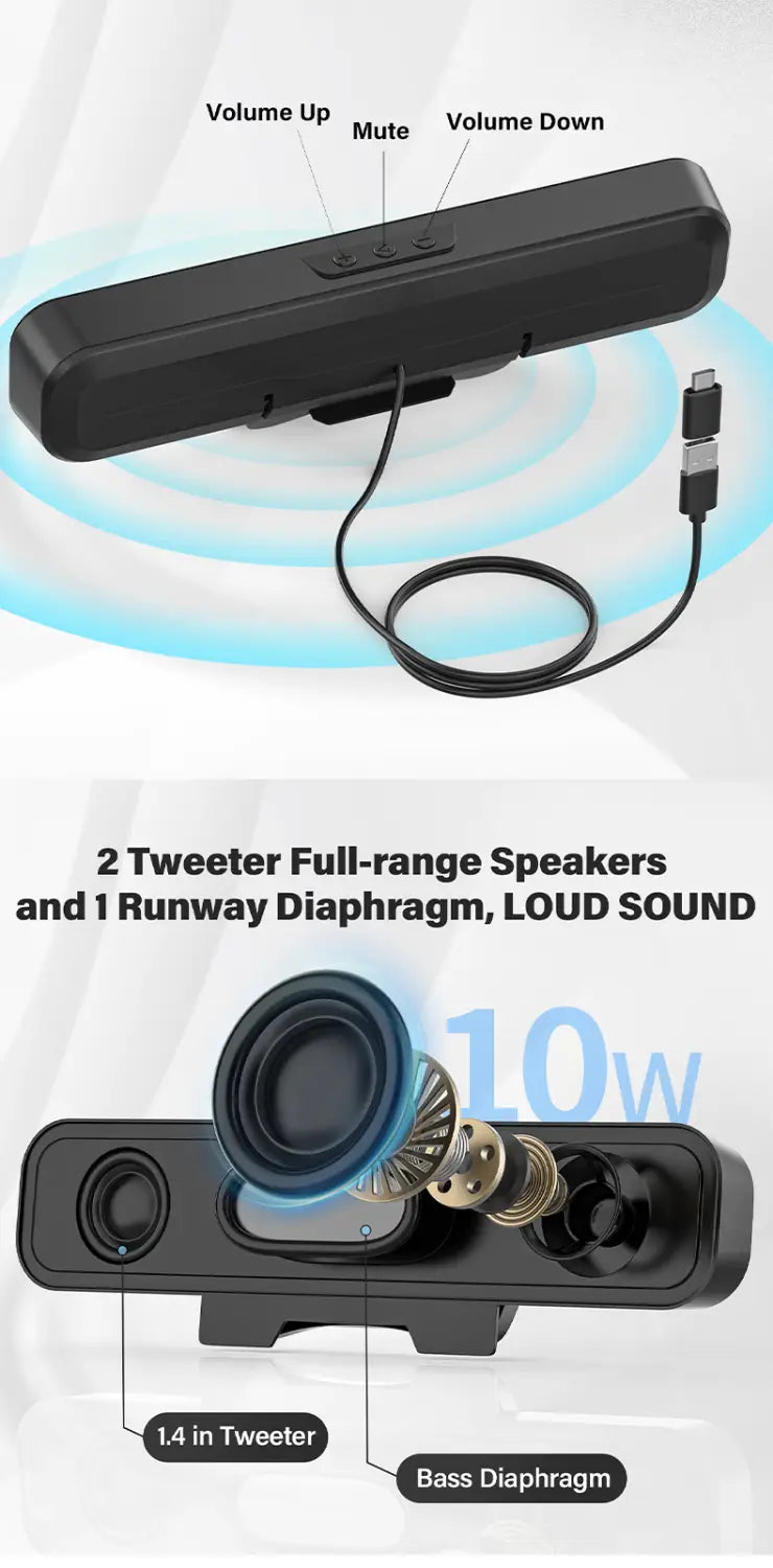 Computer audio USB interface desktop computer mini speaker U24 clip computer speaker laptop specific audio