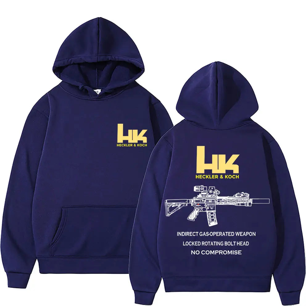 Heckler & Koch HK Fashion M4 Gun Design Men’s Casual Retro Trend Pullover Streetwear Autumn and Winter Warm Hoodie