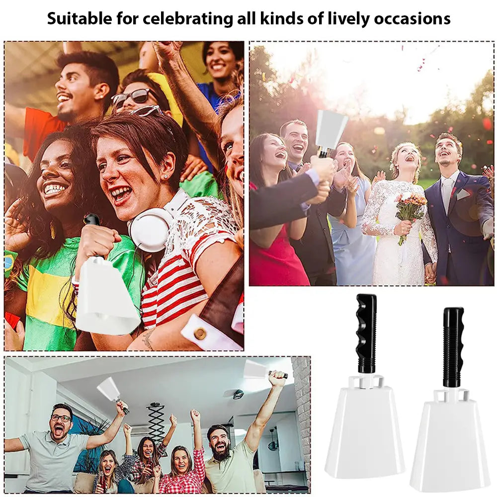 10 Inch Cowbell Noise Makers Percussion Musical Instrument Iron Decorations School Hand Bells with Handle for Games Sports