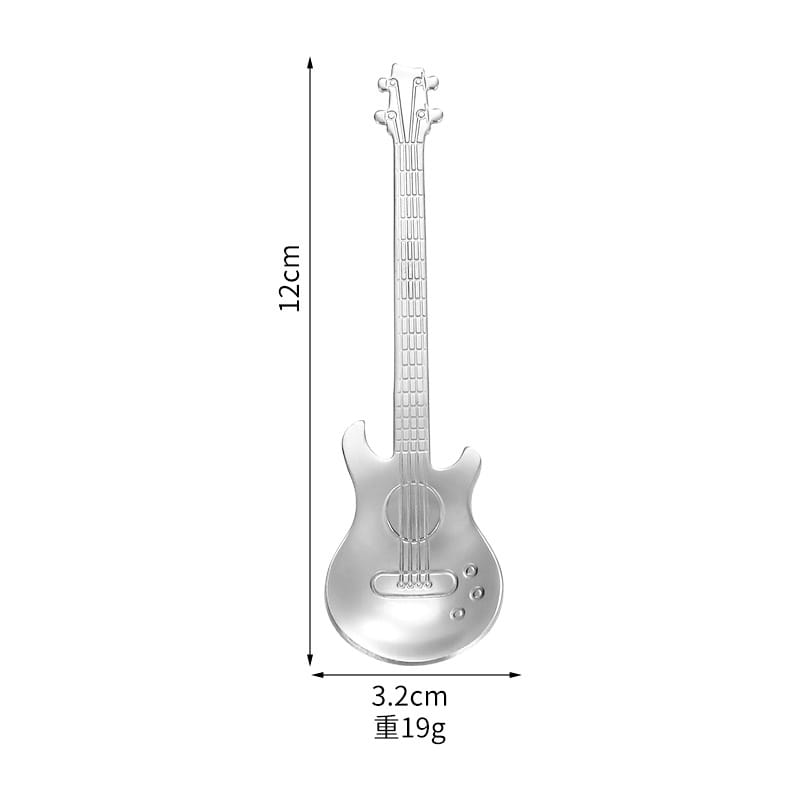 3PCS Stainless Steel Guitar Coffee Teaspoons Creative Cute and Easy To Clean Musical Coffee Sugar Spoon Milk Tea Shop Use Spoons