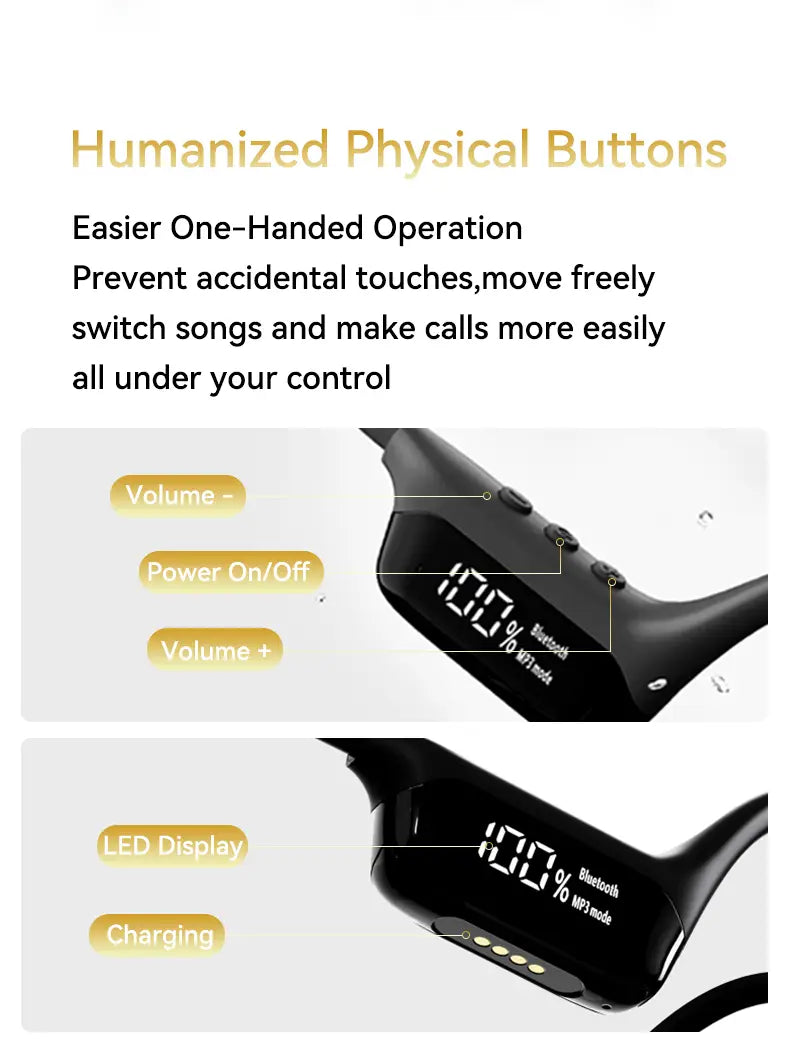 #IPX8 Waterproof Bone Conduction Wireless Headphone Bluetooth 5.4 + 32GB RAM MP3 Player HIFI Music Sport Swimming Headset With Mic