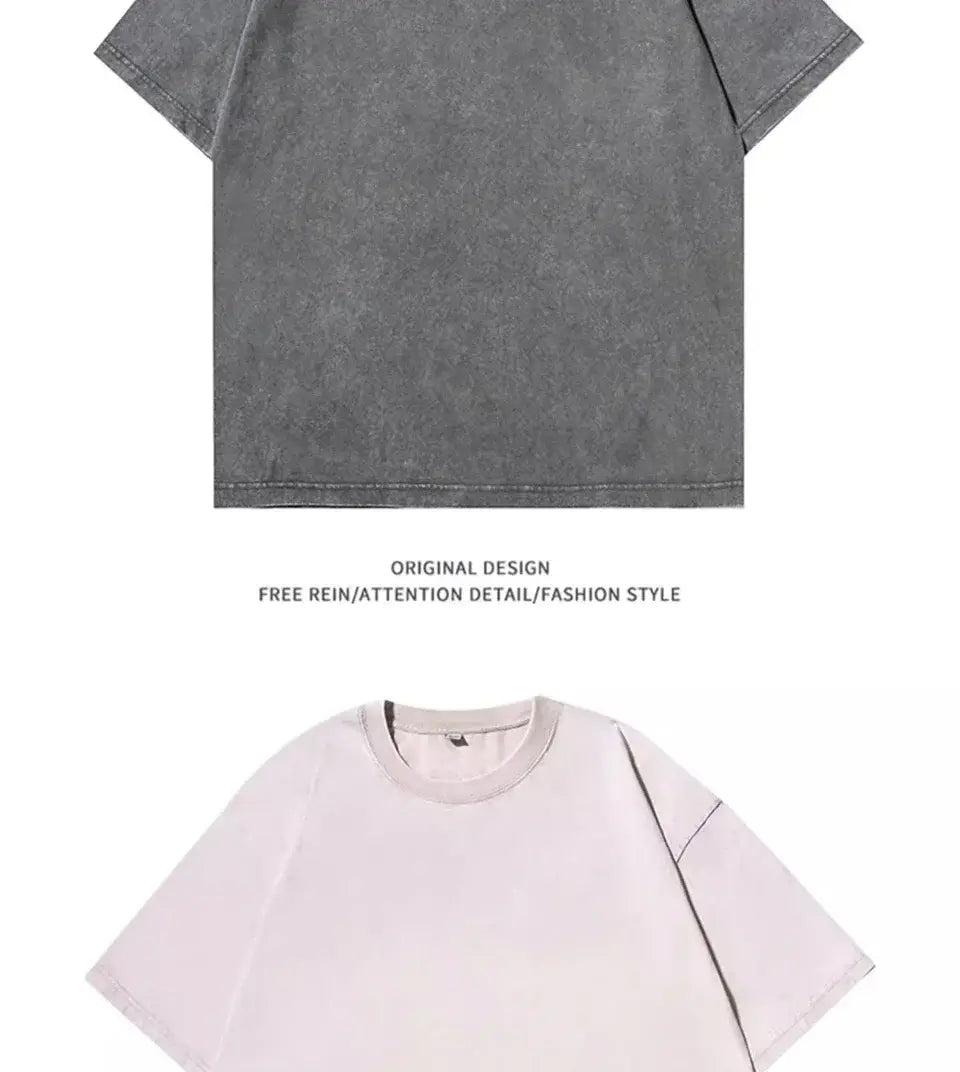 Hip Hop t shirt Men fashion Cotton Harajuku Multicolors Oversized Washed T-shirt women Unisex Summer Retro Short Sleeve Tee top