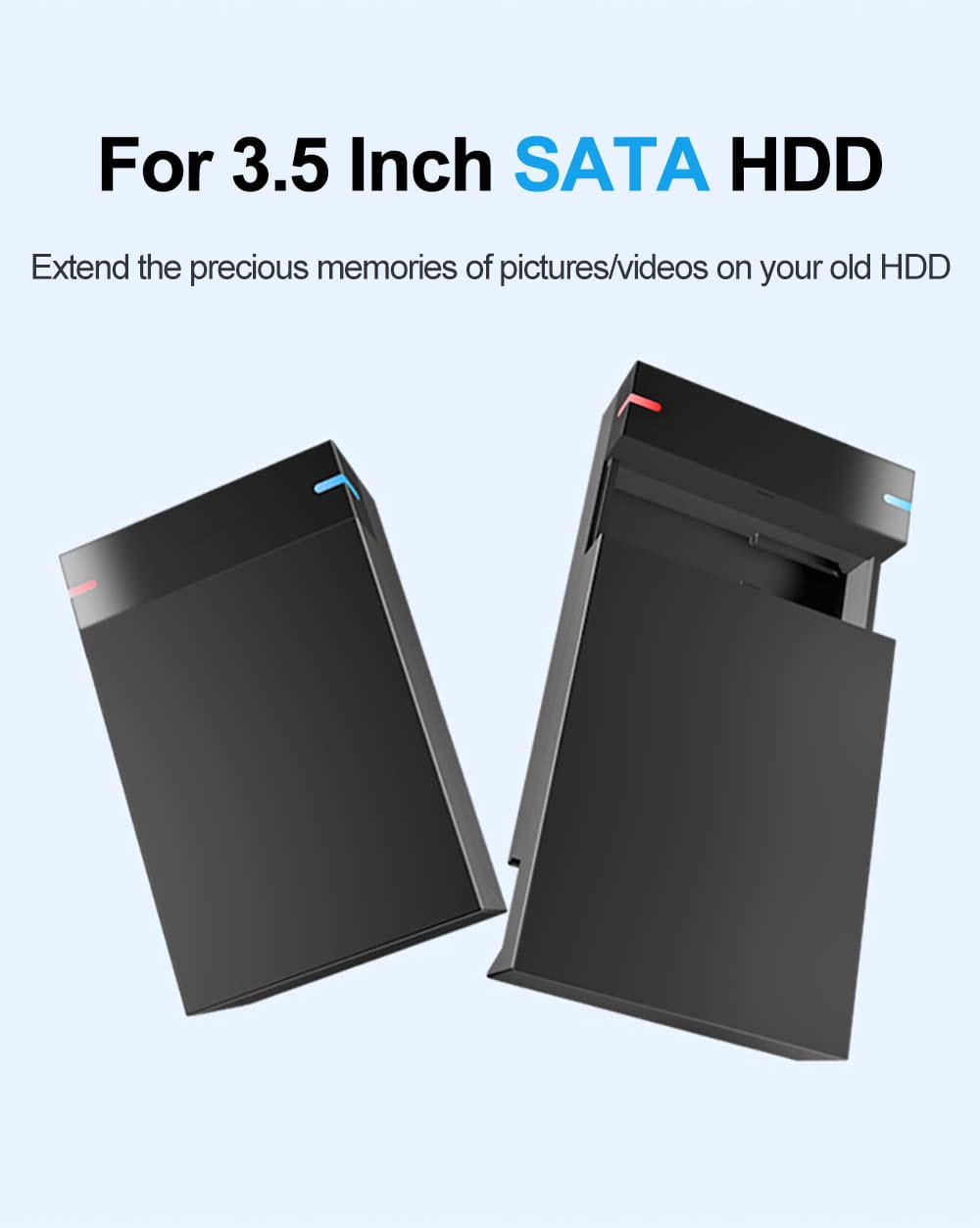 3.5 Inch Portable External Hard Drive Case Box Enclosure SATA SSD HDD 10TB USB 3.0 Transmission for PC Laptop TV Cellphone