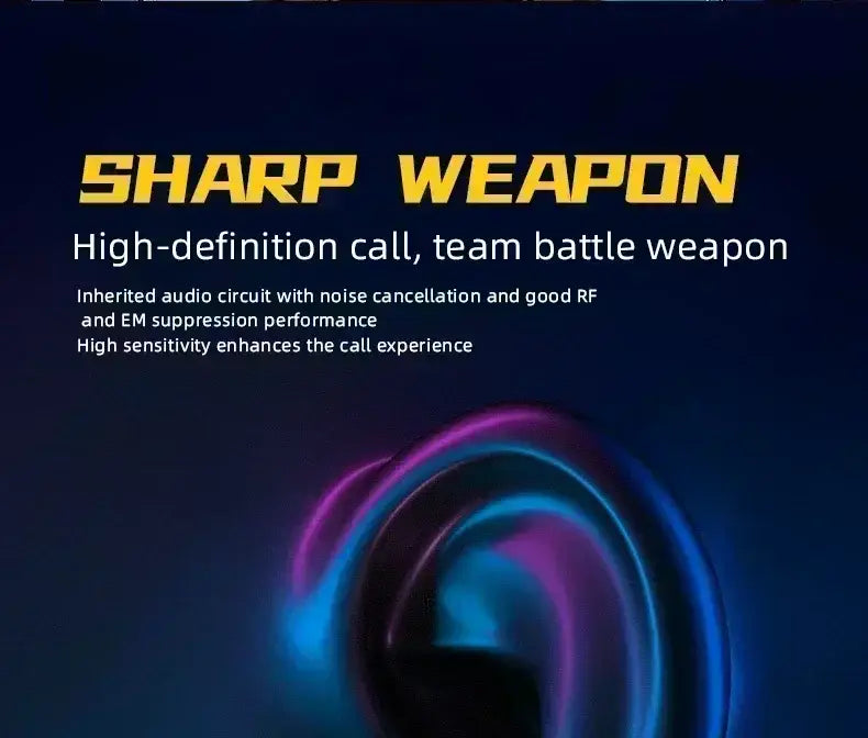 New Gaming Earbuds Wireless Bluetooth Earphones With Mic Bass Audio Sound Positioning 9D Stereo Music HiFi Headset For Gamer