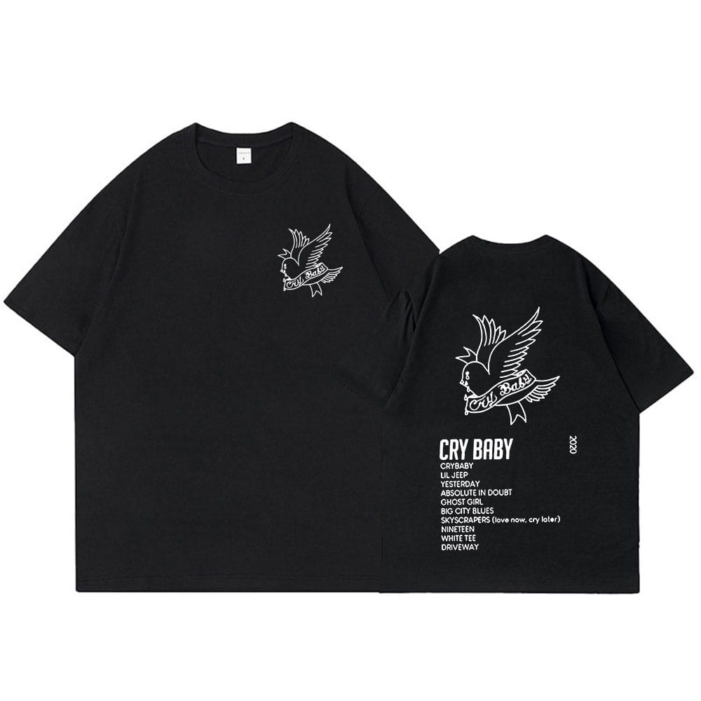 Rapper Lil Peep CryBaby Music Album T Shirt Men Fashion Hip Hop Short Sleeve T-shirt High Quality Oversized Cotton Tshirt