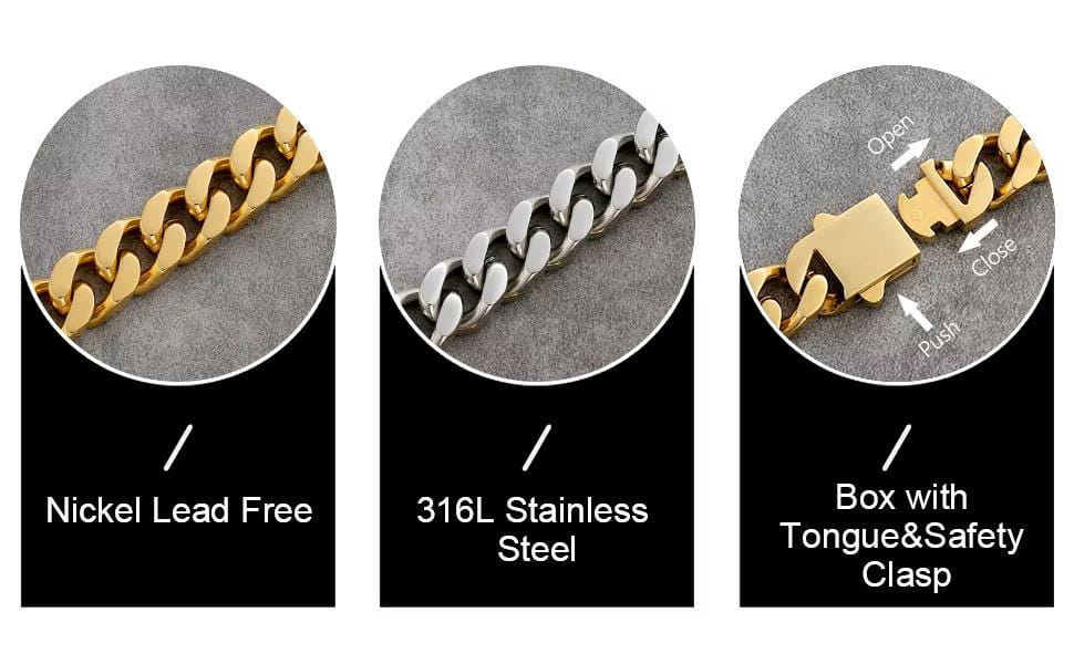 Wholesale Hip Hop Jewelry Stainless Steel Men Flat 4 Side Curb Cuban Link Chain Necklace For Men Drop Shipping