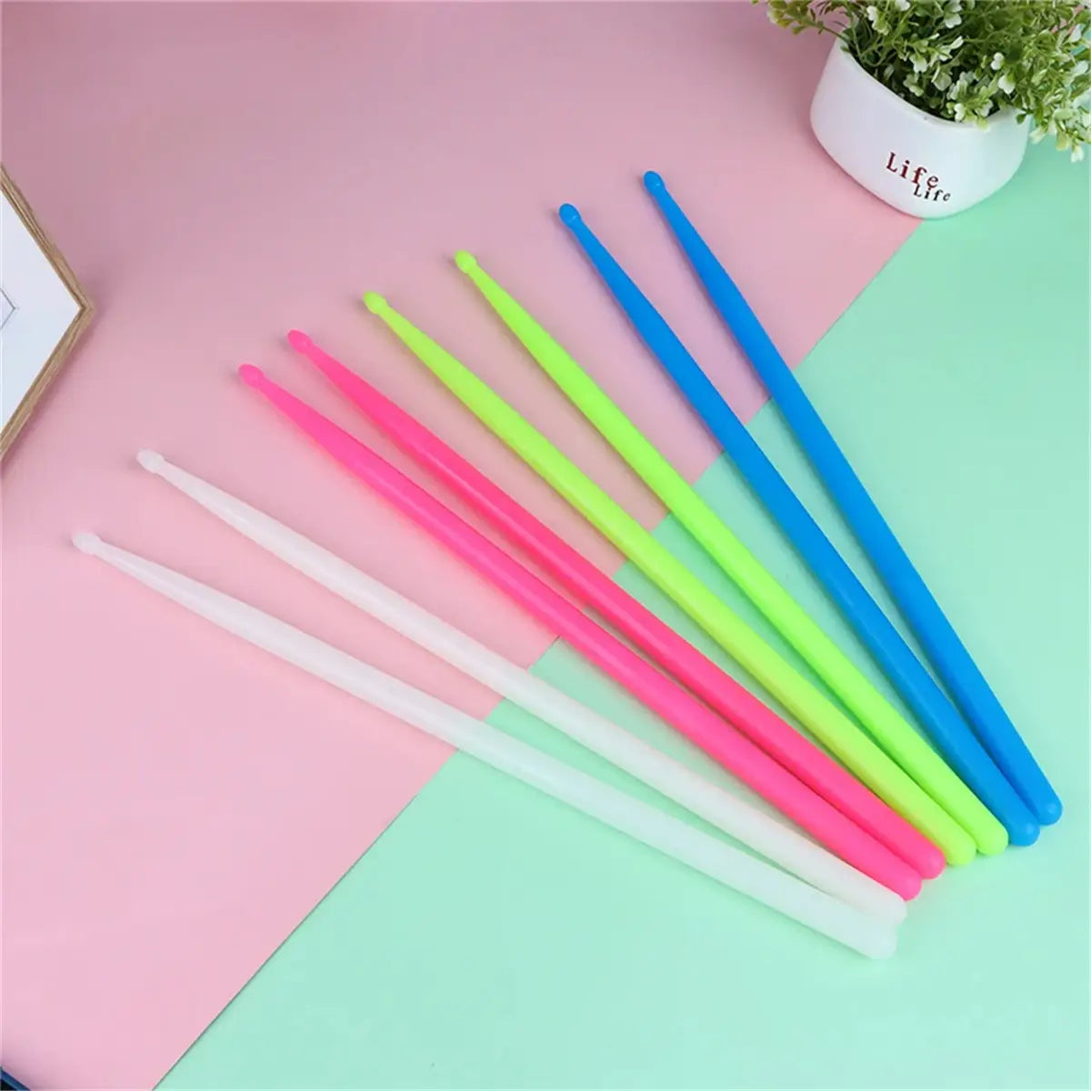 Miwayer Luminous Drum Stick Light Up Drum Sticks1Pair in The Dark Musical Instruments Stage Performance Fluorescent Drumsticks