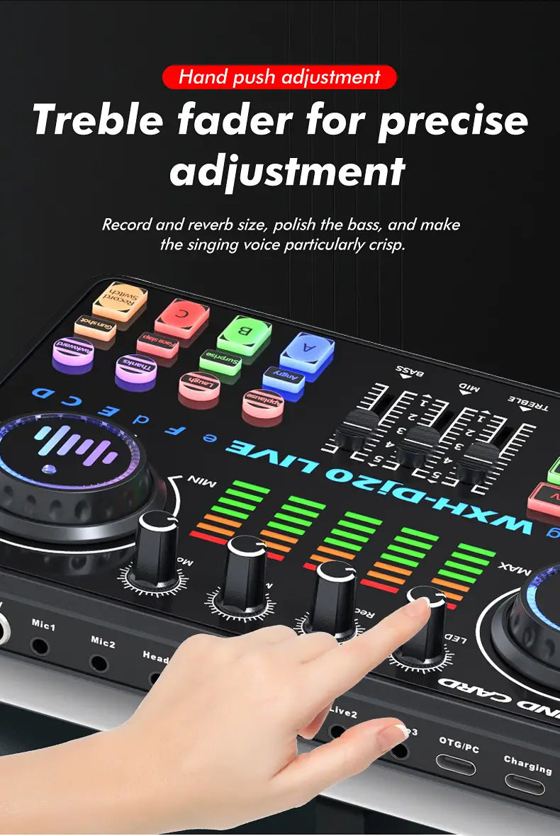 DJ20 Sound Card Kits Studio Record Professional Mixer Singing 48V Microphone BM800 for Karaoke Podcast Recording Live Streaming