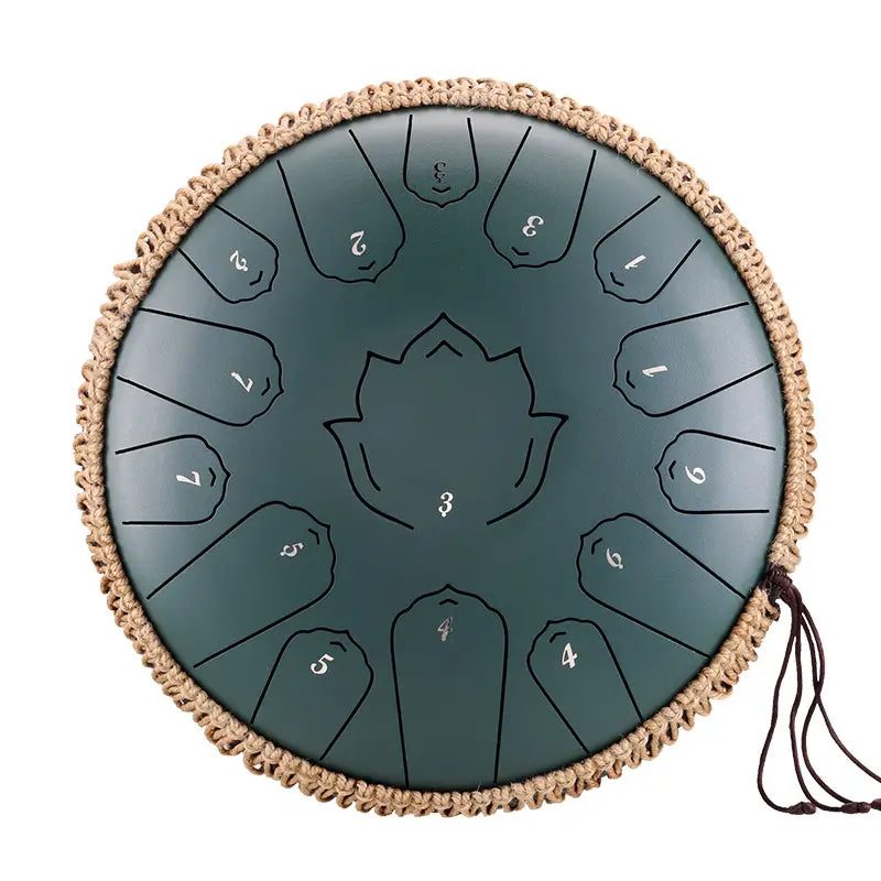 Hluru Steel Tongue Drum Glucophone 13 Inch 15 Notes C Tone Music Drum Ethereal Drum Percussion Musical Instruments Steel Drum