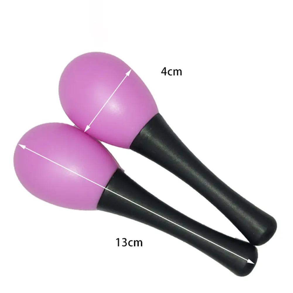 2X Plastic Maracas Sand Hammer Rattle Shaker Percussion Musical Instruments Toys For School Percussion Sensory Groups Bright