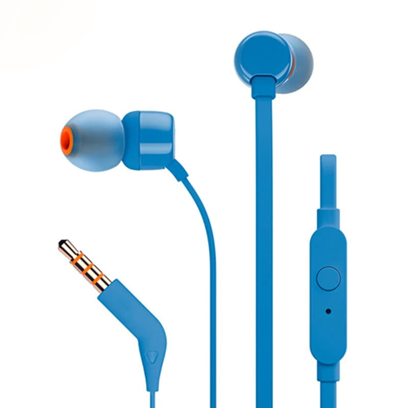 New T110 3.5mm Wired Earphones True Stereo Music Deep Bass Earbuds Sports Headset In-line Control Handsfree with Microphone