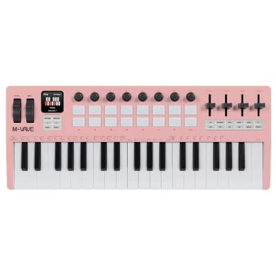 M-VAVE SMK-37 PRO MIDI Keyboard w/16 RGB Pads,8 Knobs & Wireless Bluetooth|Velocity-Sensitive Keys,Synth Engine/Music Production