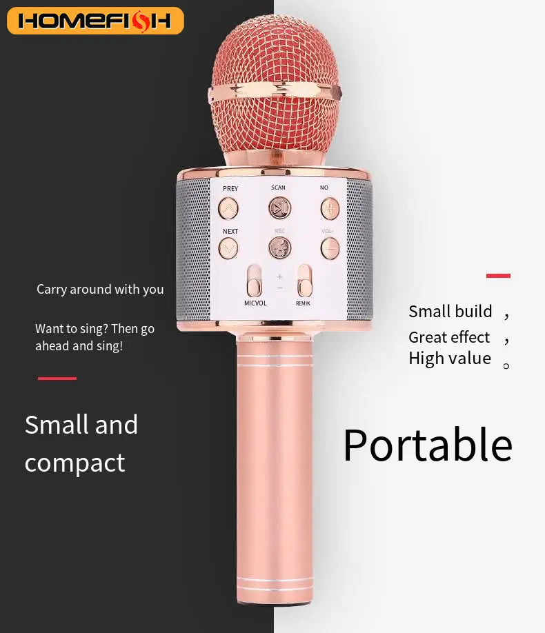 Wireless Bluetooth K12 microphone - Children and adults karaoke microphone - Portable party and travel gift
