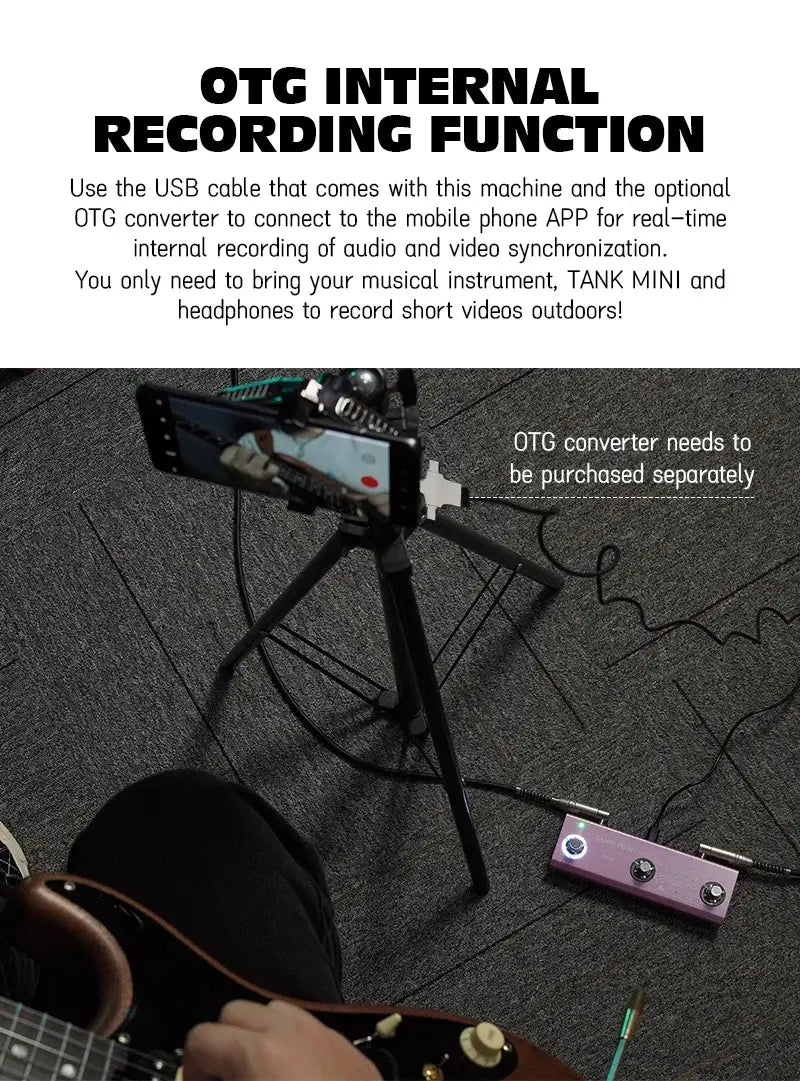 M-VAVE Tank Mini/Tank G Multic Effect Guitar/ Bass Pedal Support IR and OTG Recording,Built-in Cab,Amp,Delay and Reverb Effects