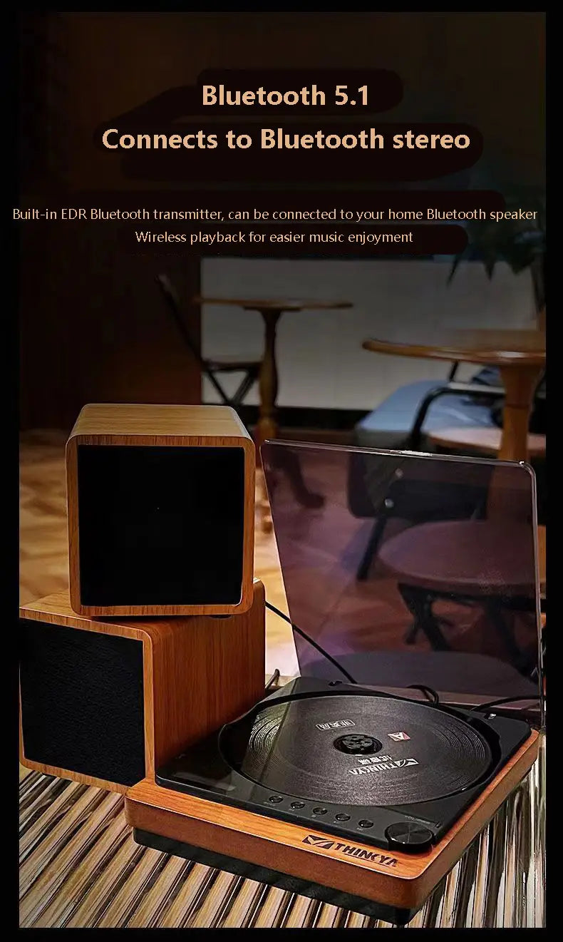 Wooden HIFI CD Player Bluetooth 5.1 Digital Optical Output USB Lossless Playback Wooden CD Music Player Infrared Remote Control