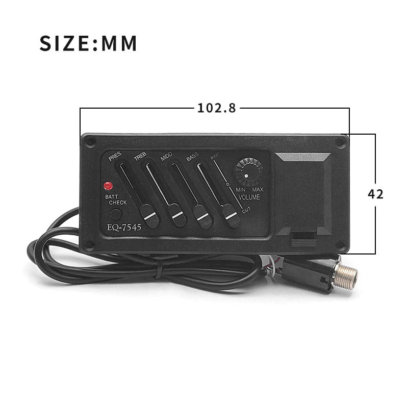 4 Band EQ7545 Left Hand Acoustic Guitar Pickup Guitar Preamp Amplifier Pickup 6.5MM Output