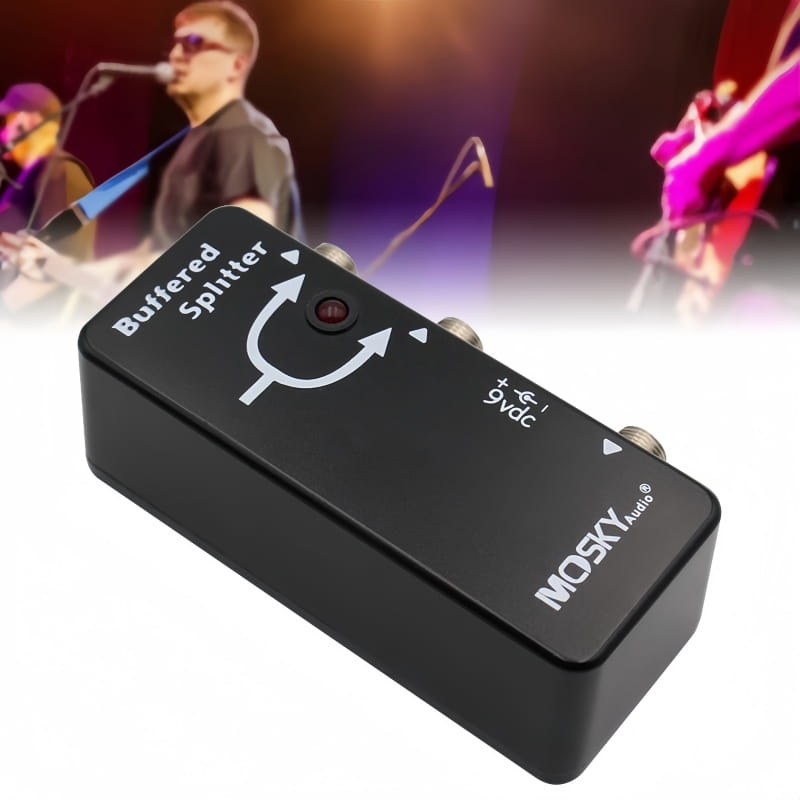 MOSKYaudio Buffered Splitter Guitar Pedal - Signal Buffer & Dual Output Splitter Clean Tone Preservation for Dual Amp Setup