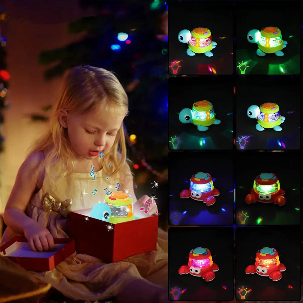 Kids’ Music Turtle Crab Toy Musical Early Learning Drum Enhances Fine Motor Skills Parent-Child Interaction Birthday Gift