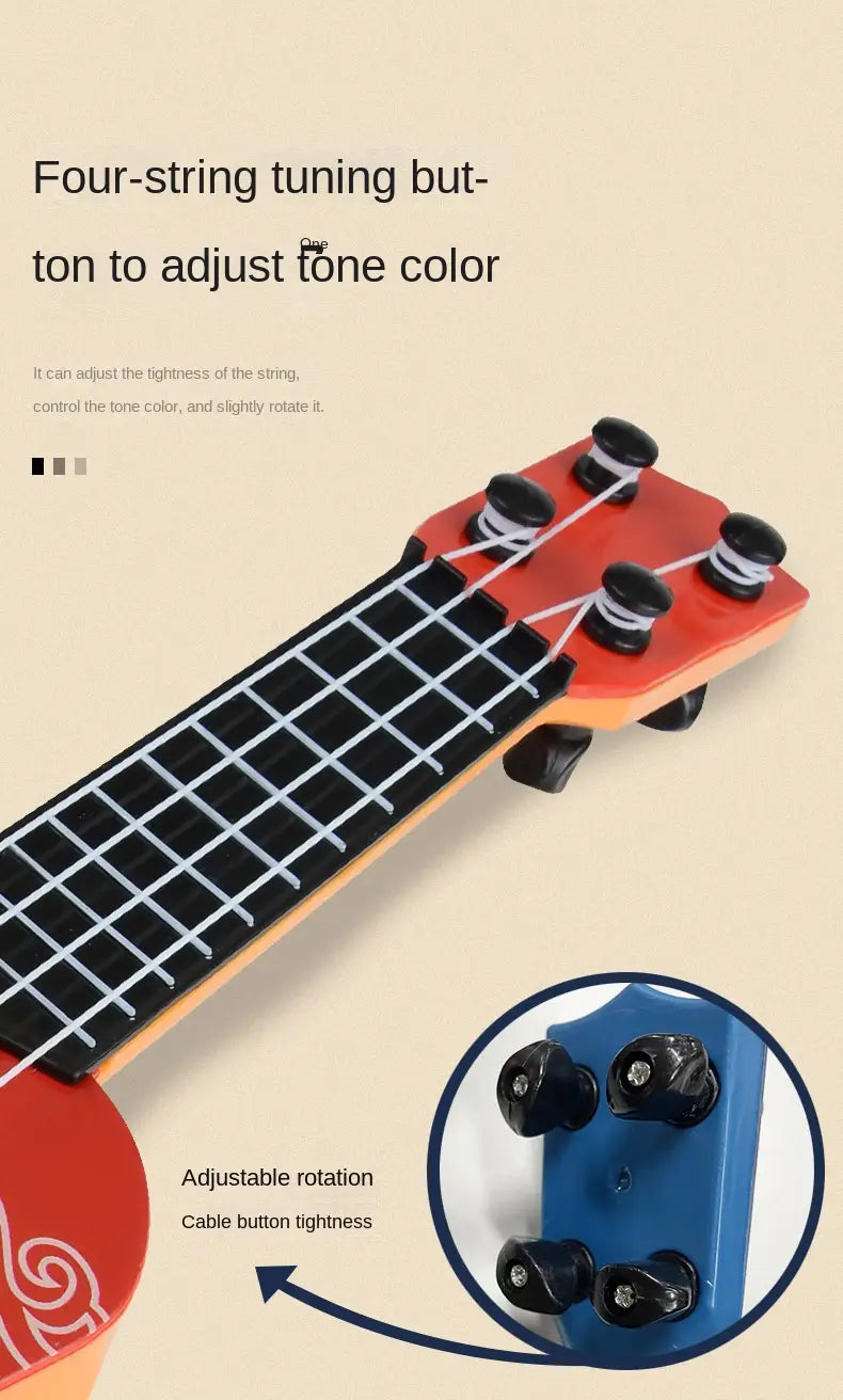 Mini Guitar 4 Strings Classical Ukulele Guitar Toy Musical Instruments for Kids Children Beginners Early Education Small Guitar