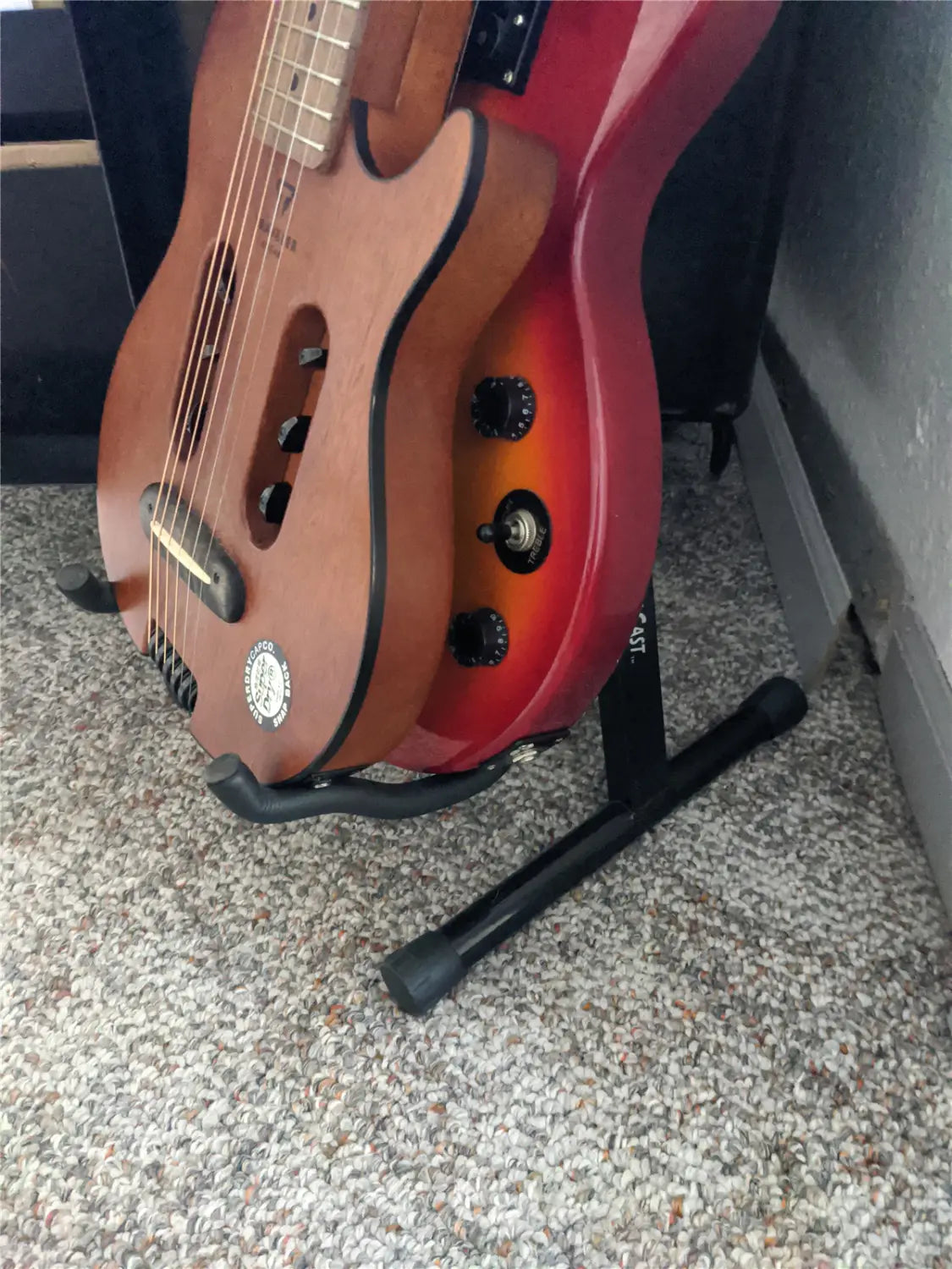 Guitar Stand Folding A Frame Floor Universal Metal for Acoustic Classical Electric Bass Guitars Banjo Ukulele Portable