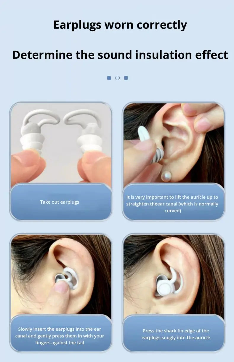 Soundproof Earplugs Three Layer White Silicone Earplugs Waterproof Swimming Earplugs Sleep Noise Reduction