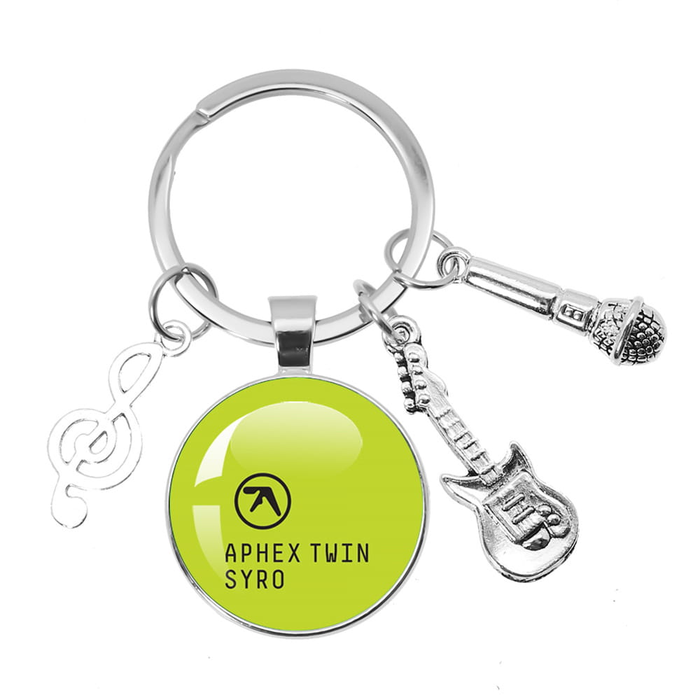 Hip-Hop Aphex Twin Logo Music Themed Keychain Jewelry Backpack Accessories Souvenir Pendant Key Ring Fans Gift