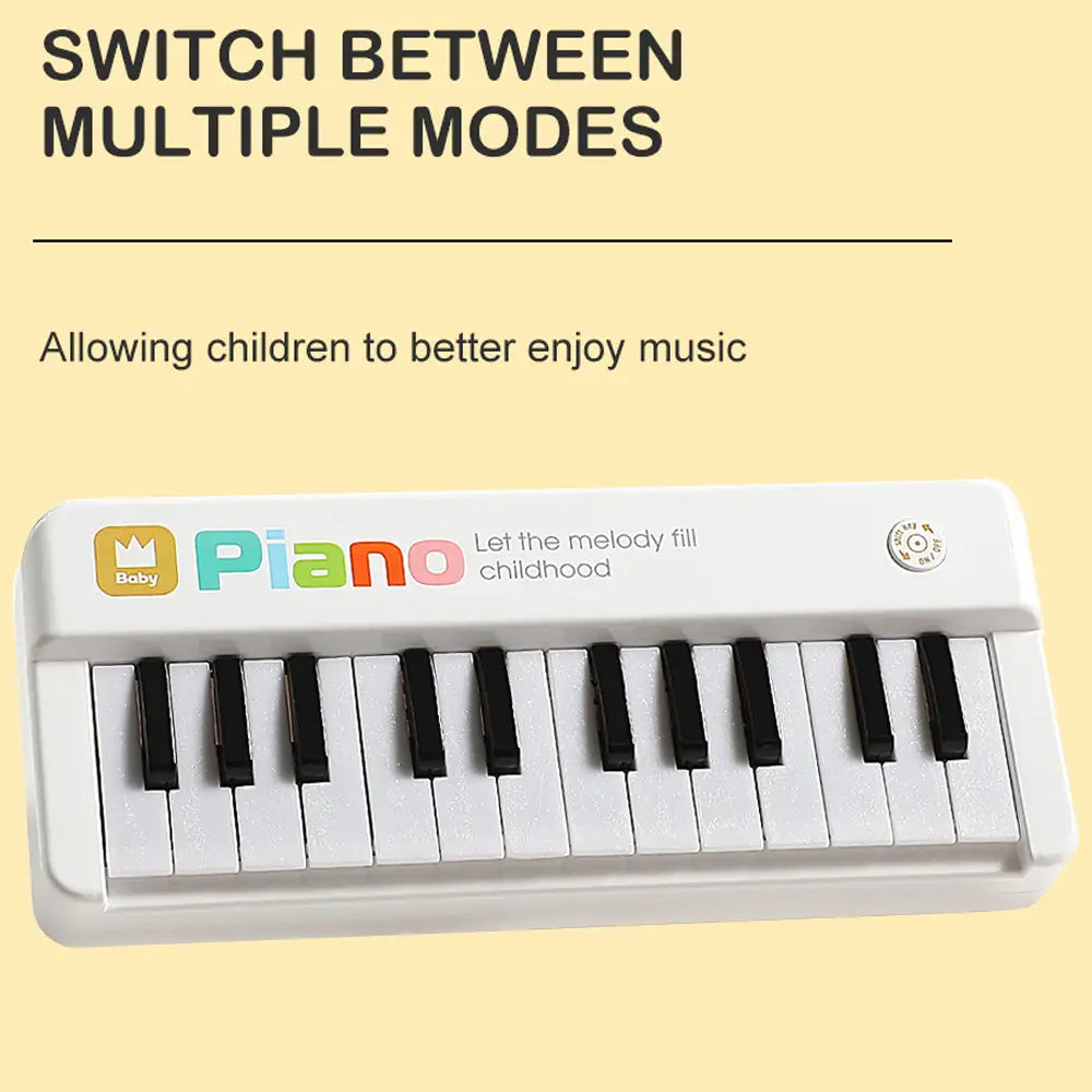 Mini Electronic Keyboard Piano for Kids 24 Keys Toddler Piano Multifunction Musical Educational Instrument Toy with Light