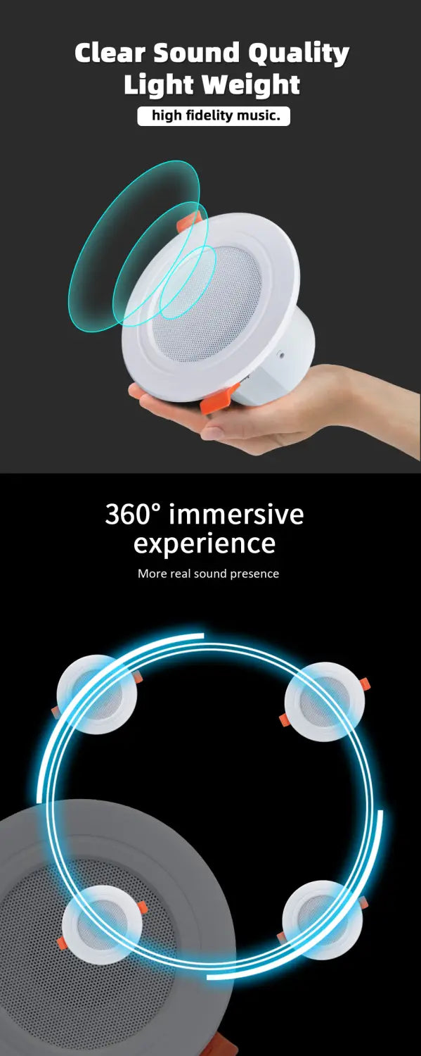 Smart Home Theater Sound Amplifier WiFi Bluetooth In-wall Android Music Panel Stereo Mini Ceiling Speaker Set Hotel Residential