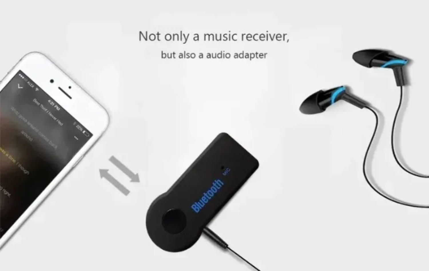 Car Bluetooth 5.0 Audio Receiver 3.5mm 3.5 AUX Jack Stereo Music Car Transmitter Speaker Amplifier Wireless Adapter with Mic