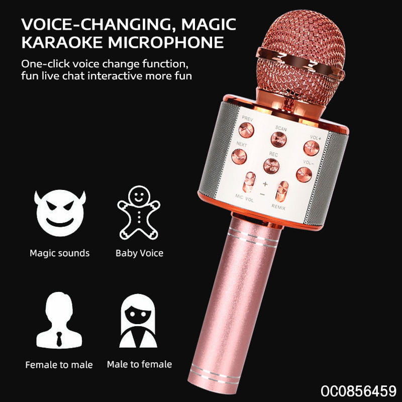 Karaoke Microphone 5-in-1 Wireless Handheld Kareoke Mic Speaker for Singing for Birthday Party