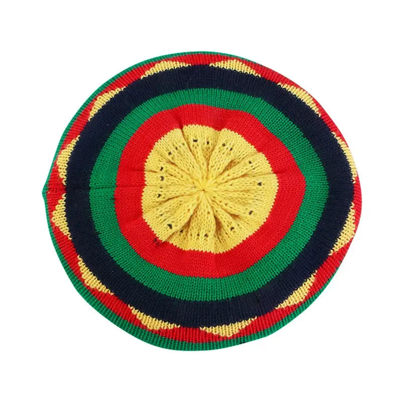 Jamaican Multi-colour Printed Knitted Hat Bob Rasta Beanie Hats Hip Hop Cap Men Women Caribbean Fancy Dress Reggae Beret Cap