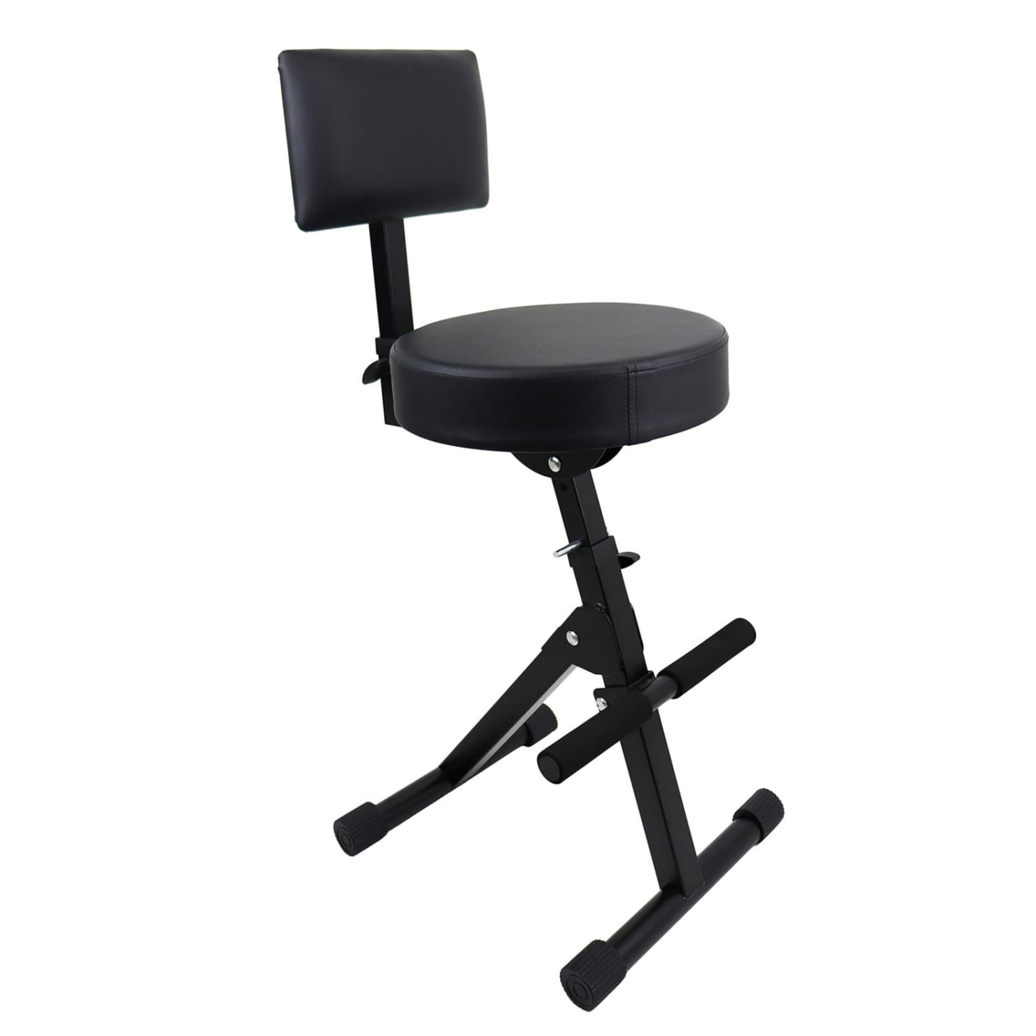 Guitar Stool with Backrest Musician Chair Portable Padded Seat Folding Musician Stool Adjustable Stool for Guitarist Adults Kids