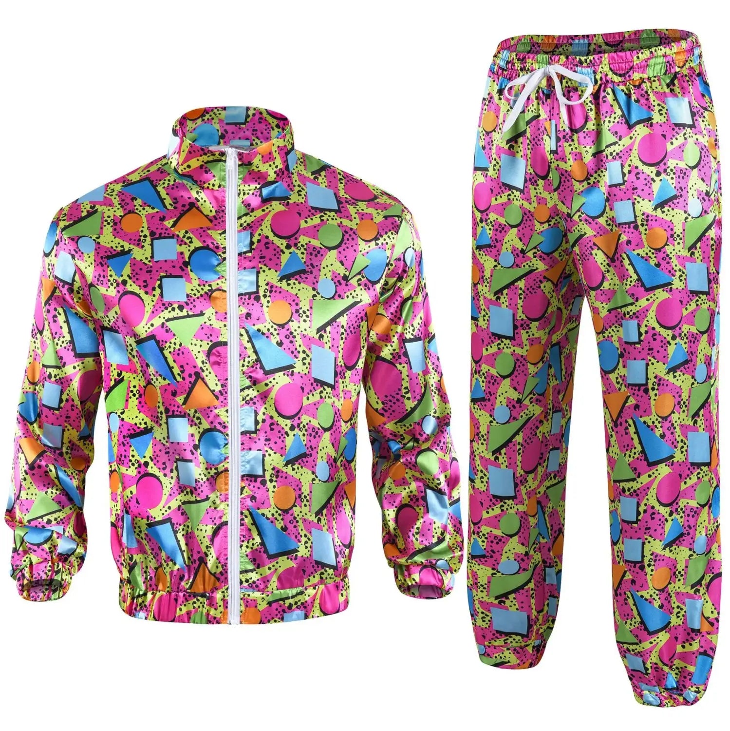 Men’s 80s Tracksuit Vintage Hip Hop Windbreaker 80s Disco Tracksuit 90s Shell Suit outfits