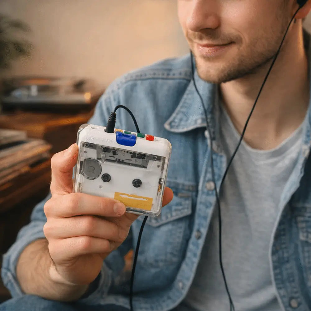 Earphone Plug and Play Cassette Player Multifunction Convenient Tape Player 3.5mm AUX Input MP3 Converter Music Capture