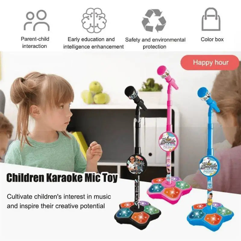 Musical Microphone Speaker With Popular Song Music Instrument Toys Brain-Training Educational Toy Birthday Gift for Girl Boy