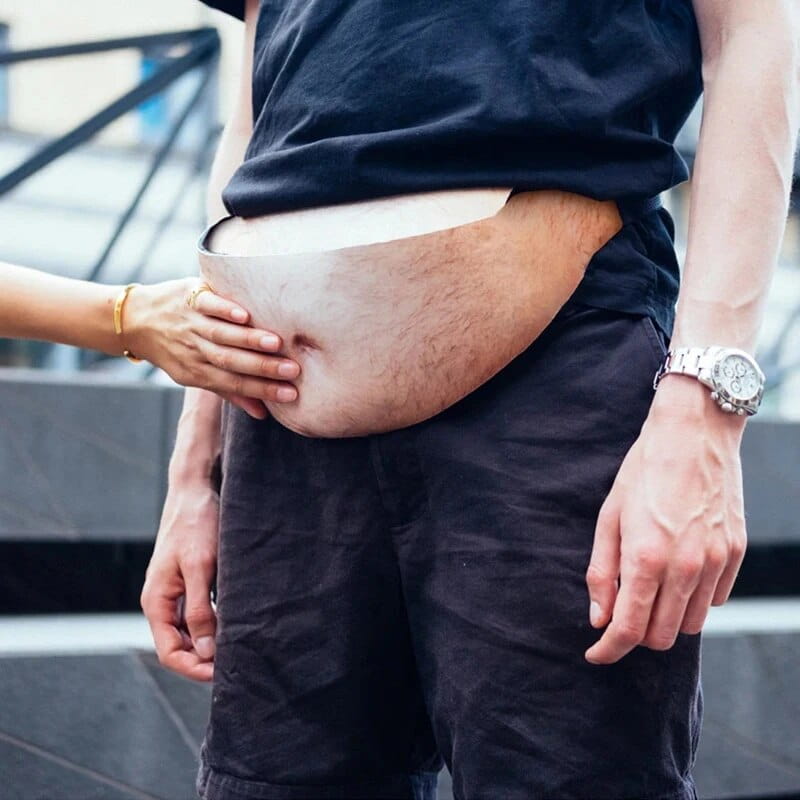 Niche Belly Pattern Waist Pack Unisex Fanny Pack Funny Belly Waist Bag Funny Creative Fanny Pack Unisex Dad Bag