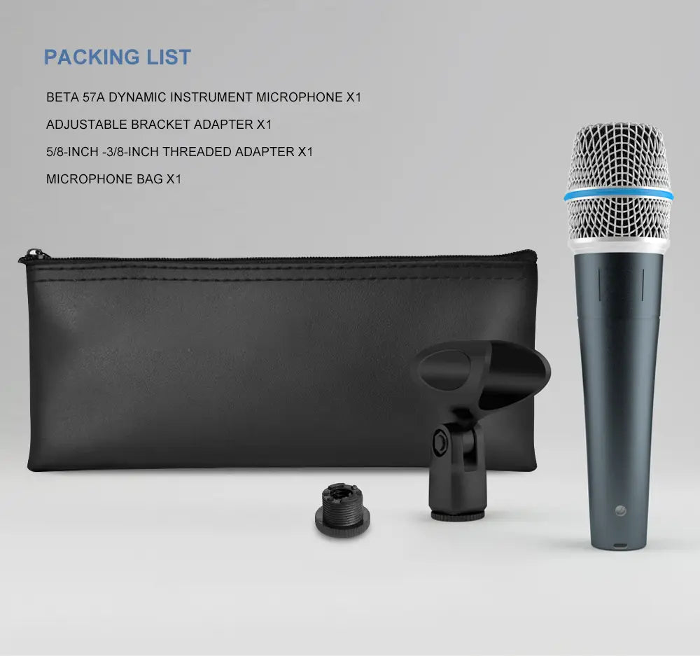 BETA 57A Kick Drum Microphone Super cardioid Dynamic Karaoke Mic With High Output Steel Mesh Grille