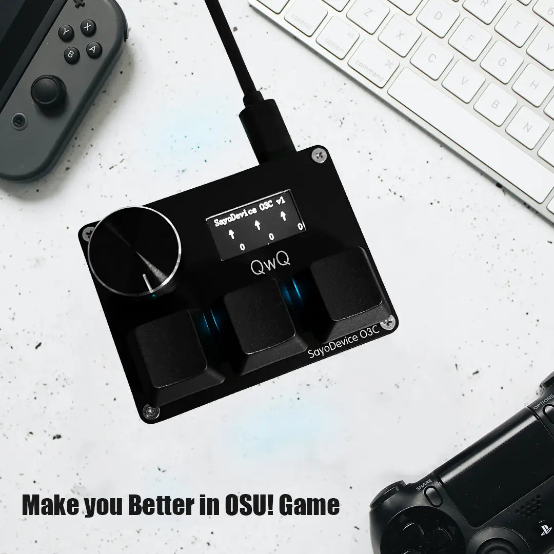 SayoDevice Rapid Trigger Magnetic Switches RGB Music Game Keyboard Volume Knob For O3C DJMAX SDVX Geometry Dash Office Keyboard